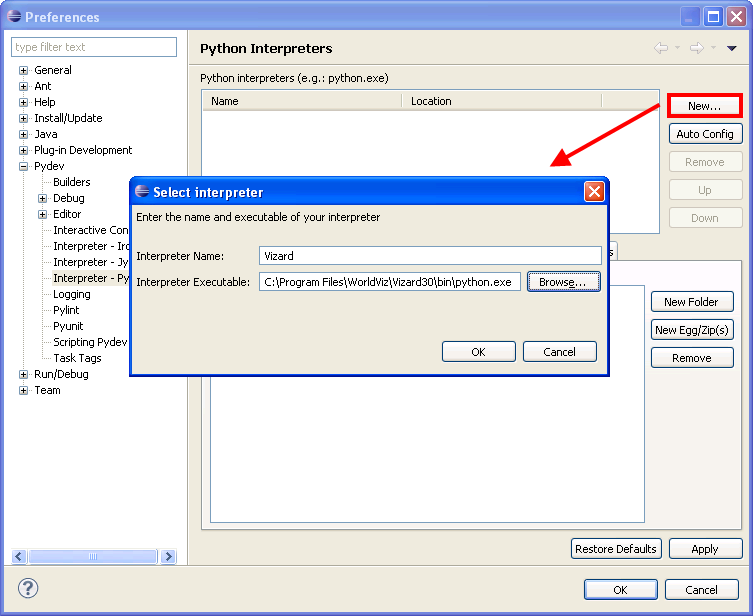 Add Python interpreter