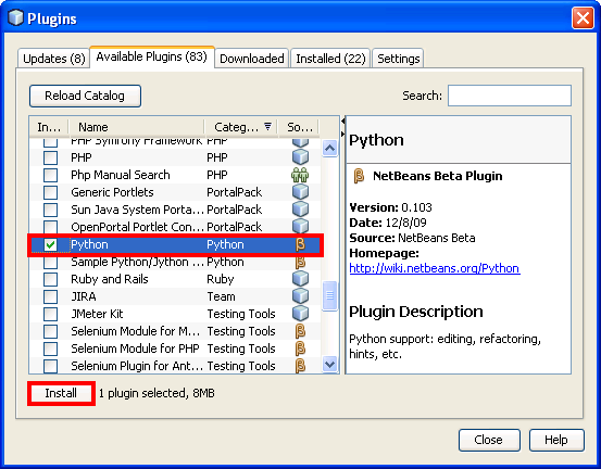 NetBeans IDE: Install Python Plugin NetBeans IDE: Install Python Plugin